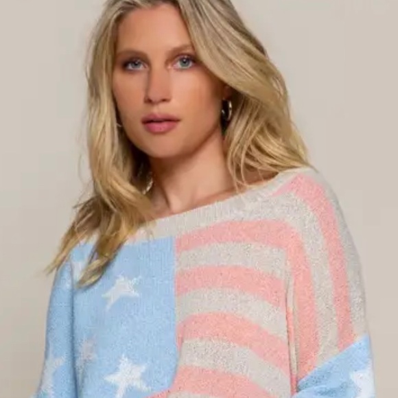 Oversized Lightweight American flag sweater - Picture 4 of 4